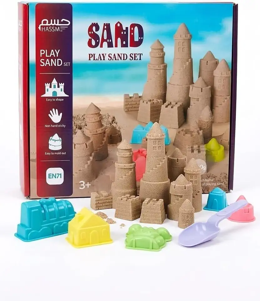Hasm Magic Sand for Kids 1 Kilo with Colored Molds