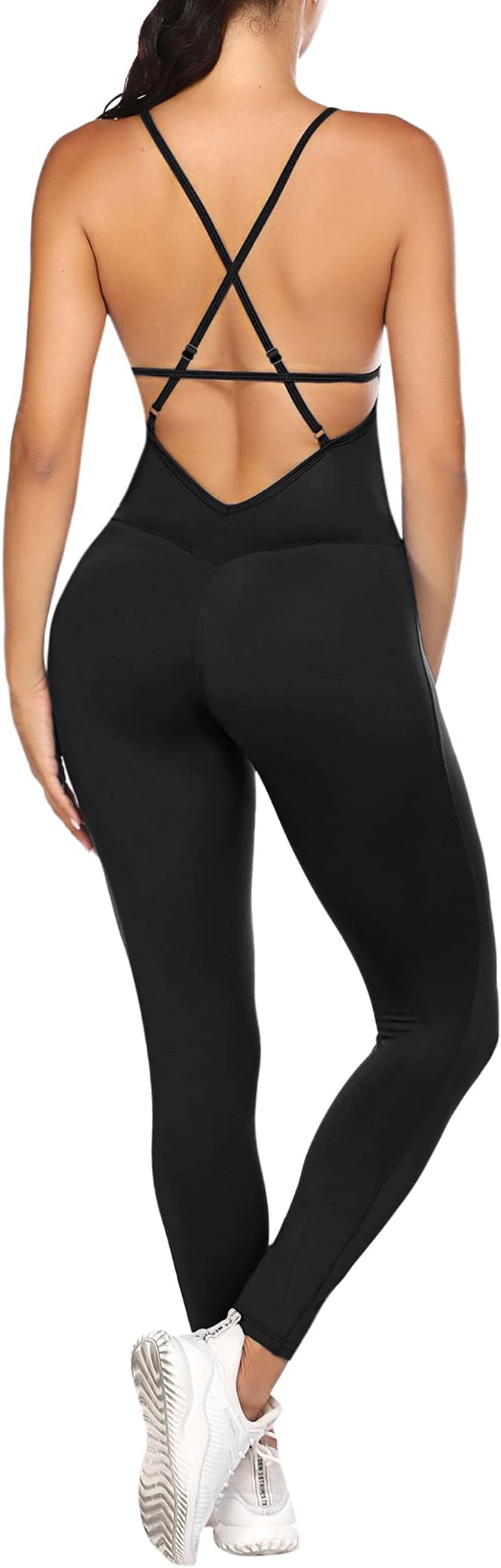 COOrunWomen's Yoga Jumpsuit Backless Sports Romper Playsuit Sleeveless Gym Bodysuit