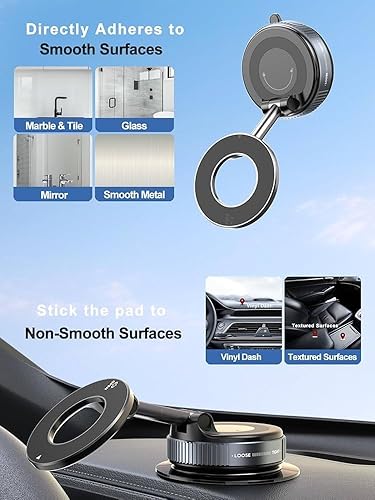 Miniatura 4 de Soporte magnético para teléfono para automóvil más de 120 libras de succión más fuerte y 2800 gf magnético más fuerte Soporte de teléfono ajustable