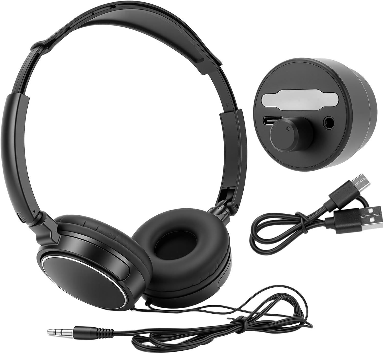 Water Leak Detector,Underground Water Leak Detector With Headphones,Water Leak Detector Tool with 5 Detection Lights,High Sensitive Sound Intensifier Water Leak Detection Device (With Large Earphones)