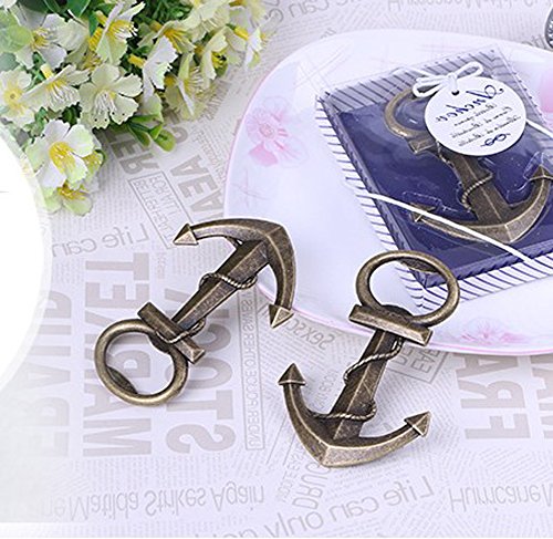 Youkwer 30 PCS Skeleton Nautical Anchor Bottle Opener with Exquisite Packaging for Wedding Party Favors Gift & Decorations (Antique Bronze) (Pack of 30)