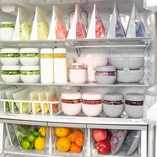 Miniatura 5 de W&P Porter Bolsa de almacenamiento reutilizable de silicona, sándwich (34 onzas planas), carbón, contenedor de almacenamiento de alimentos, apto