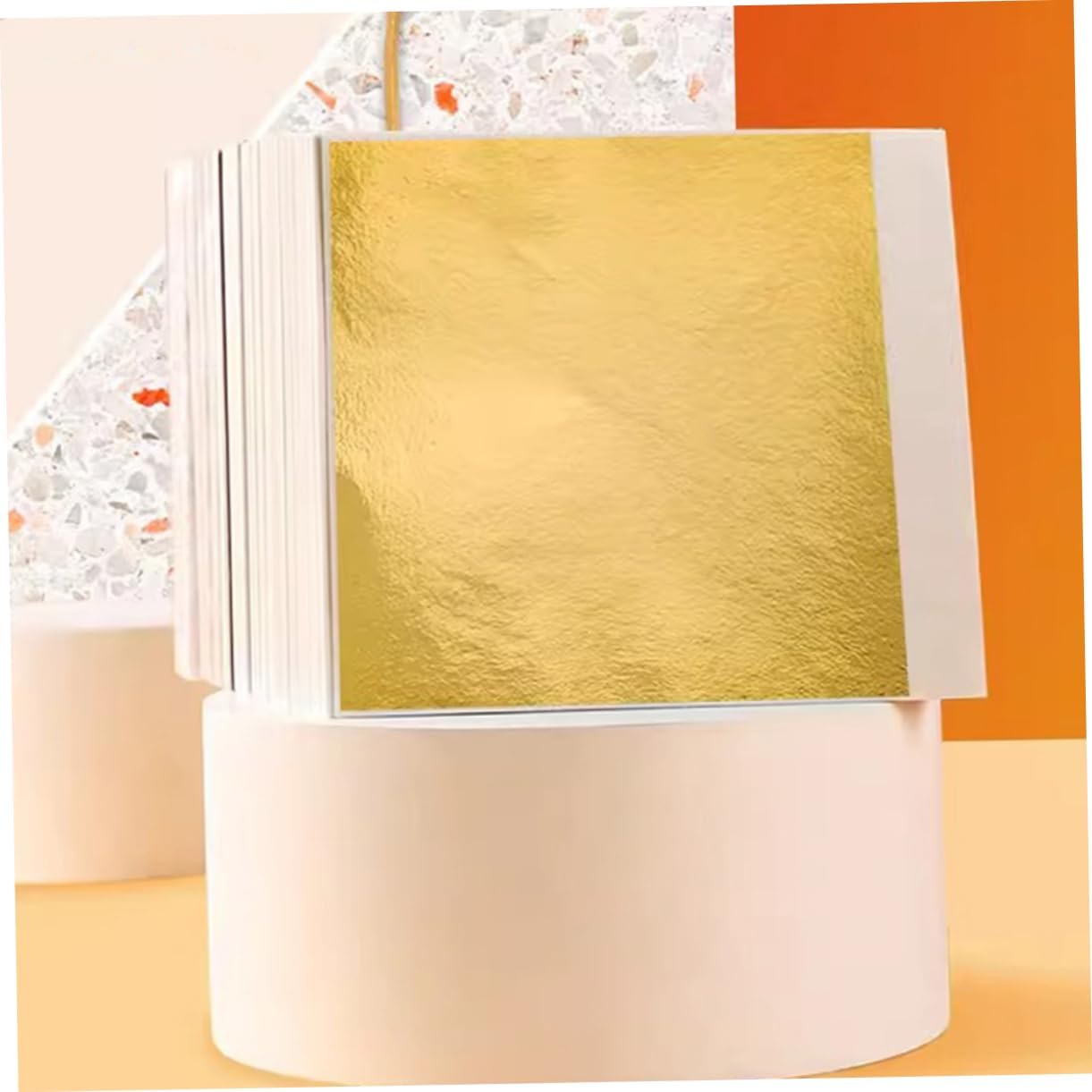 Anneome 1bag Metallic Foil Sheets Gold Foil for Art Crafting Gold Craft Glitter Sparkles Imitation Leaf Sheets for Crafting