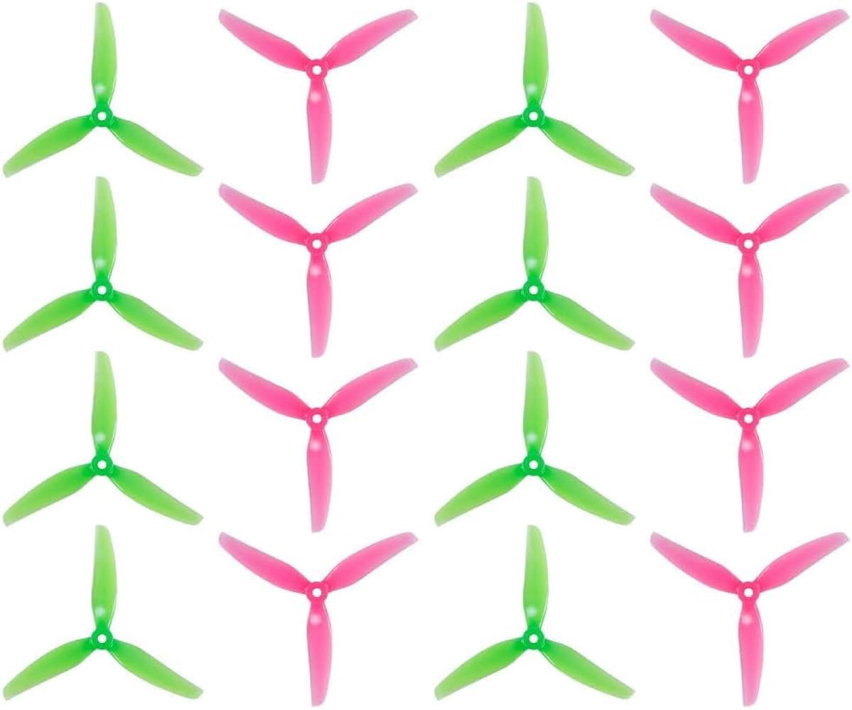 16pcs Fpv Drone Props Propeller: HQProp Ethix S3 Watermelon 5x3.1x3 Tri-Blade 5 Inch Props for 4S 6S FPV Freestyle Racing,8xCW 8xCCW