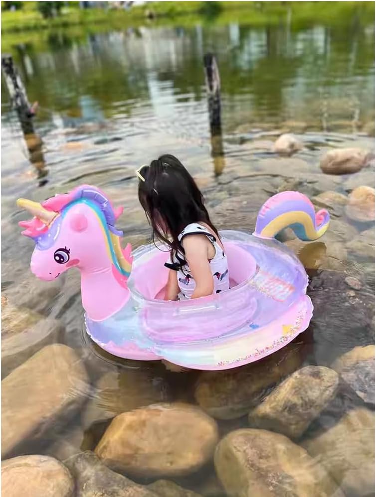 Baby Swimming Float Swim Ring Cute Floaties with Seat and Handle Pool Floats Toys