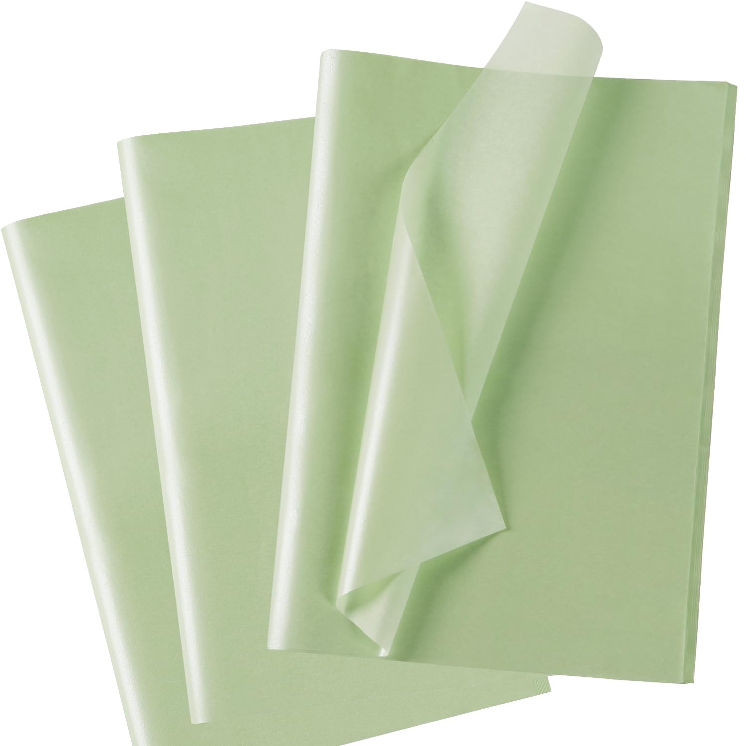 60 Sheets 20"X14" Metallic Green Tissue Paper, Mint Green Tissue Paper Bulk for Gift Bags Crafts Packaging Wrapping, Pearlescent Shimmer Wrapping