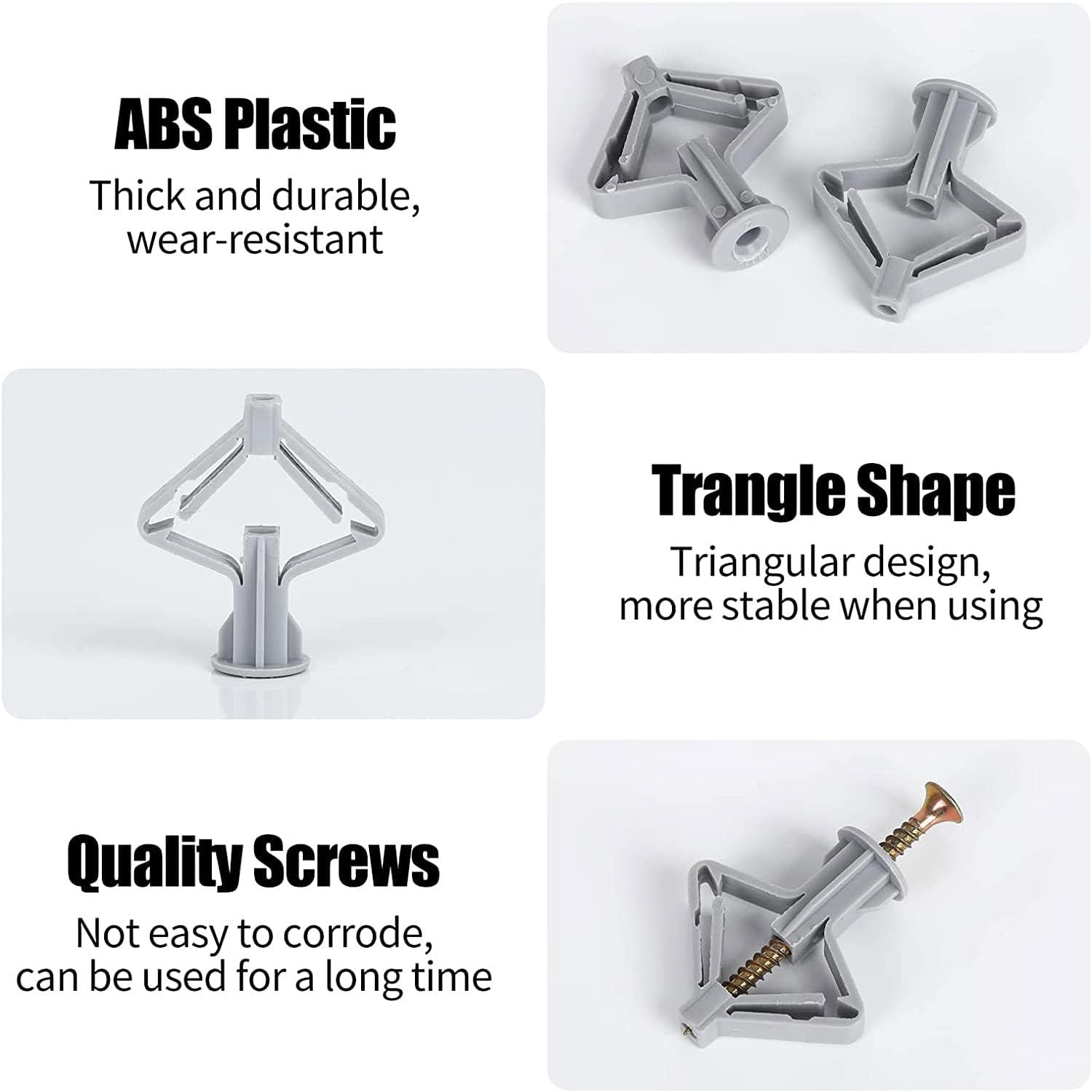 50 stuks metalen hollewandpluggen M5 x 37 mm, gegalvaniseerde spreidpluggen met schroef, hollewandpluggen, gipspluggen, metalen pluggen, holle wandpluggen voor gipsplaten, gipsplaten, houten platen