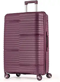 Mala Grande De Viagem 32Kg Polipropileno 8 Rodas 360 Giratória Para Despachar Rígida Leve Tamanho G Viajem Internacional Resistente (ROXO, GRANDE)