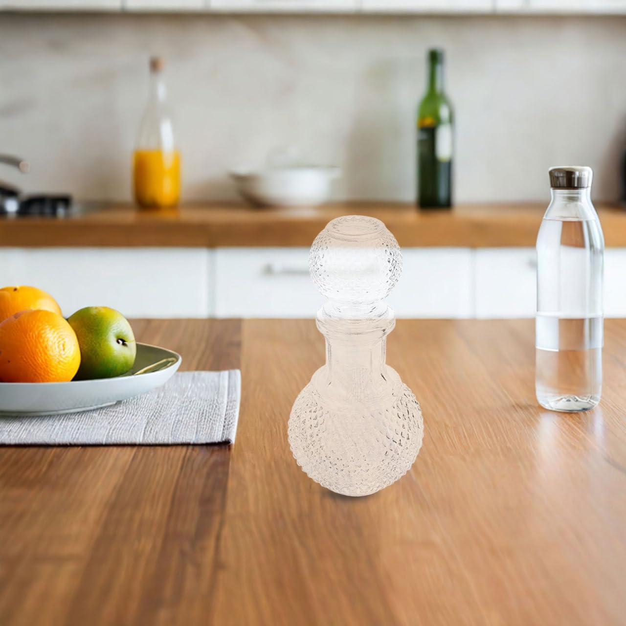 LIFKOME 2 pezzi Decanter in Vetro Trasparente per Whisky e Vino Bottiglie Spesse per Bar Ristorante e Casa Design Creativo Elegante per Conservare e Aromatizzare Liquori