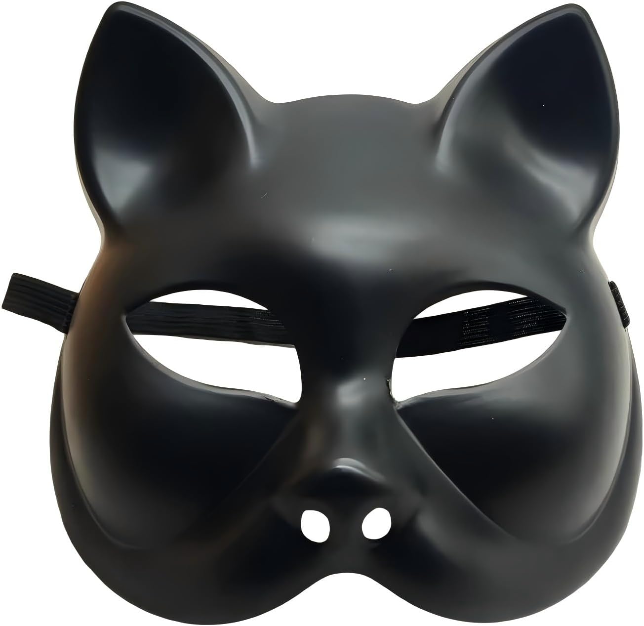 Wildarms Halloween Black Half-Face Cat Mask - Animal Cosplay Masquerade Party Accessory