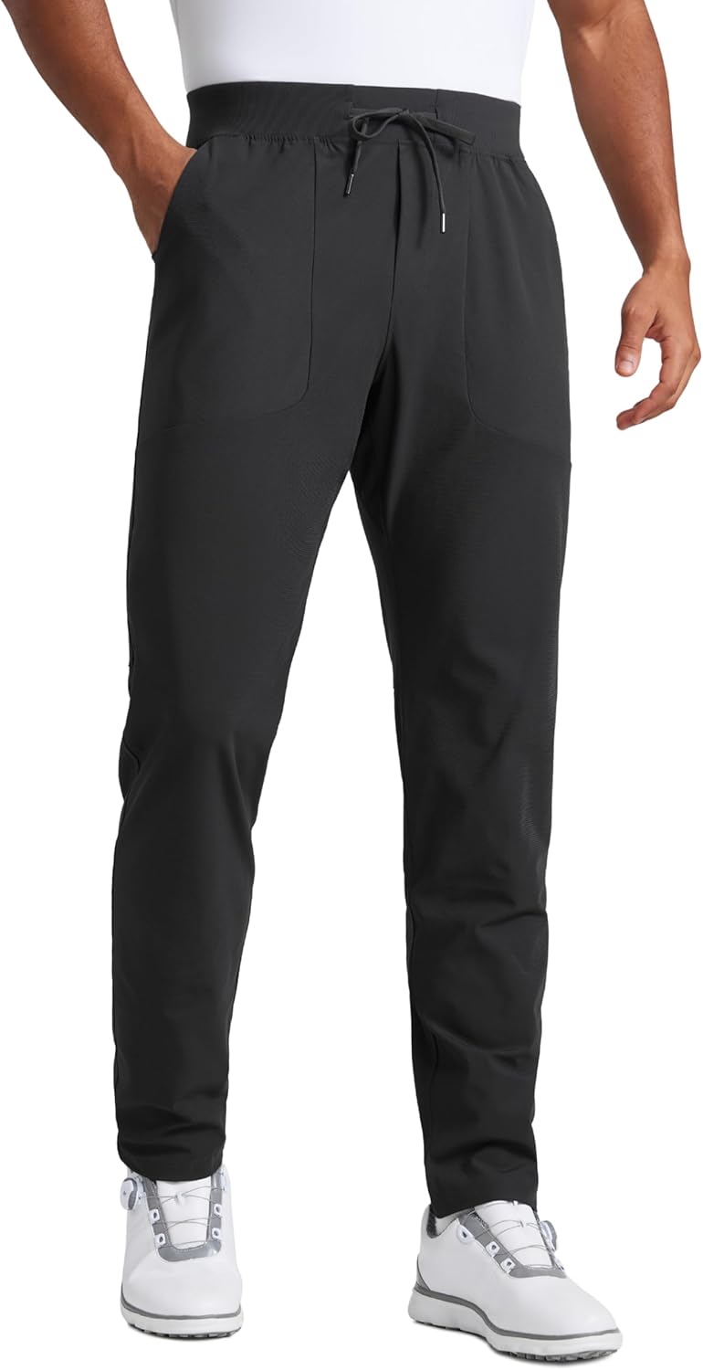 CRZ YOGA All Day Comfy Pull-On Golf Pants for Men 31" - Quick Dry Lightweight Work Casual Pants with Pockets