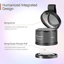 Acomler Root Touch Up Powder - Dark Brown (Gray) for Thinning Hair, Grey Coverage, Hairline Shadow, Eyebrows, Beard Line, and Bald Spots