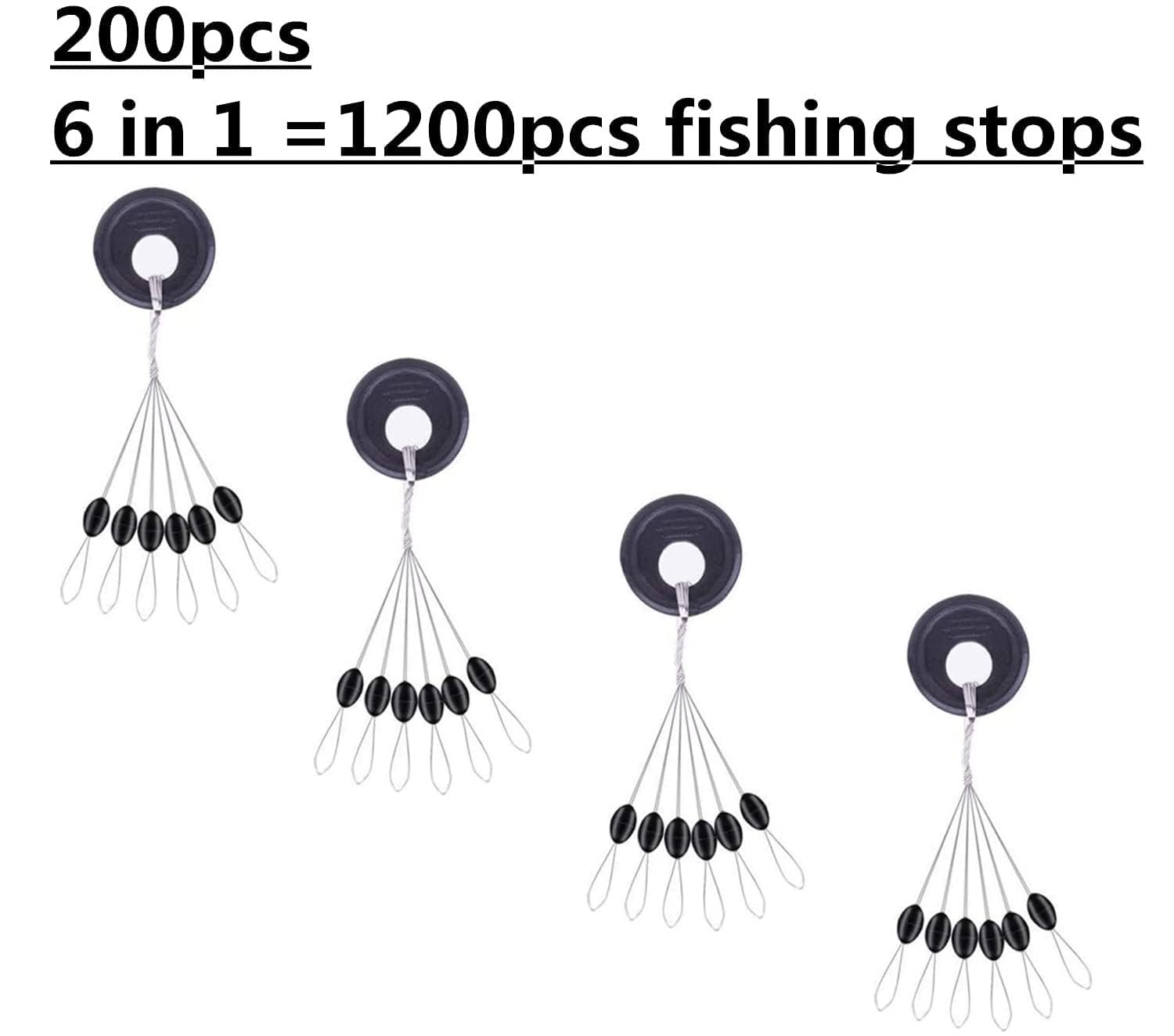 Drchoer Bobber Stops for Fishing Line: 1200pcs Sinker Float Stops for Bass Fishing - Texas Rig Weight Stoppers Size Medium