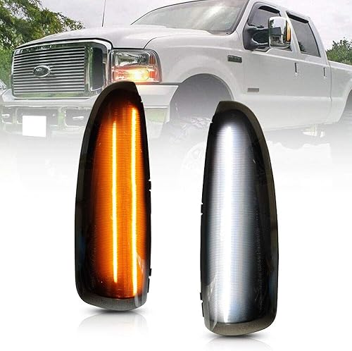 NSLUMO Luces LED de marcador de espejo lateral para 2003-2007 F250 F350 F450 F550 F650 Super Duty LED espejo lateral luces de funcionamiento blancas