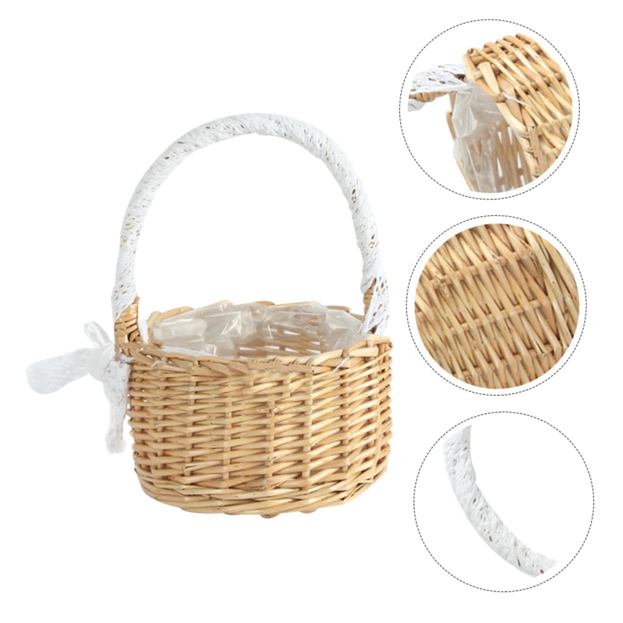 Mobestech 2stücke Handgewebter Blumenarrangementkorb Rattan Vielseitiger Aufbewahrungskorb Für Hochzeiten Zuhause Und Garten Leicht Und