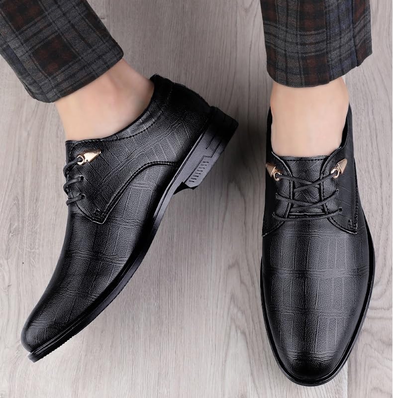 Men's Tuxedo Dress Shoes Mens Classic Lace Up Low Top Leather Oxford Shoes Comfort Hand Stitched Business Formal Derby Shoes3