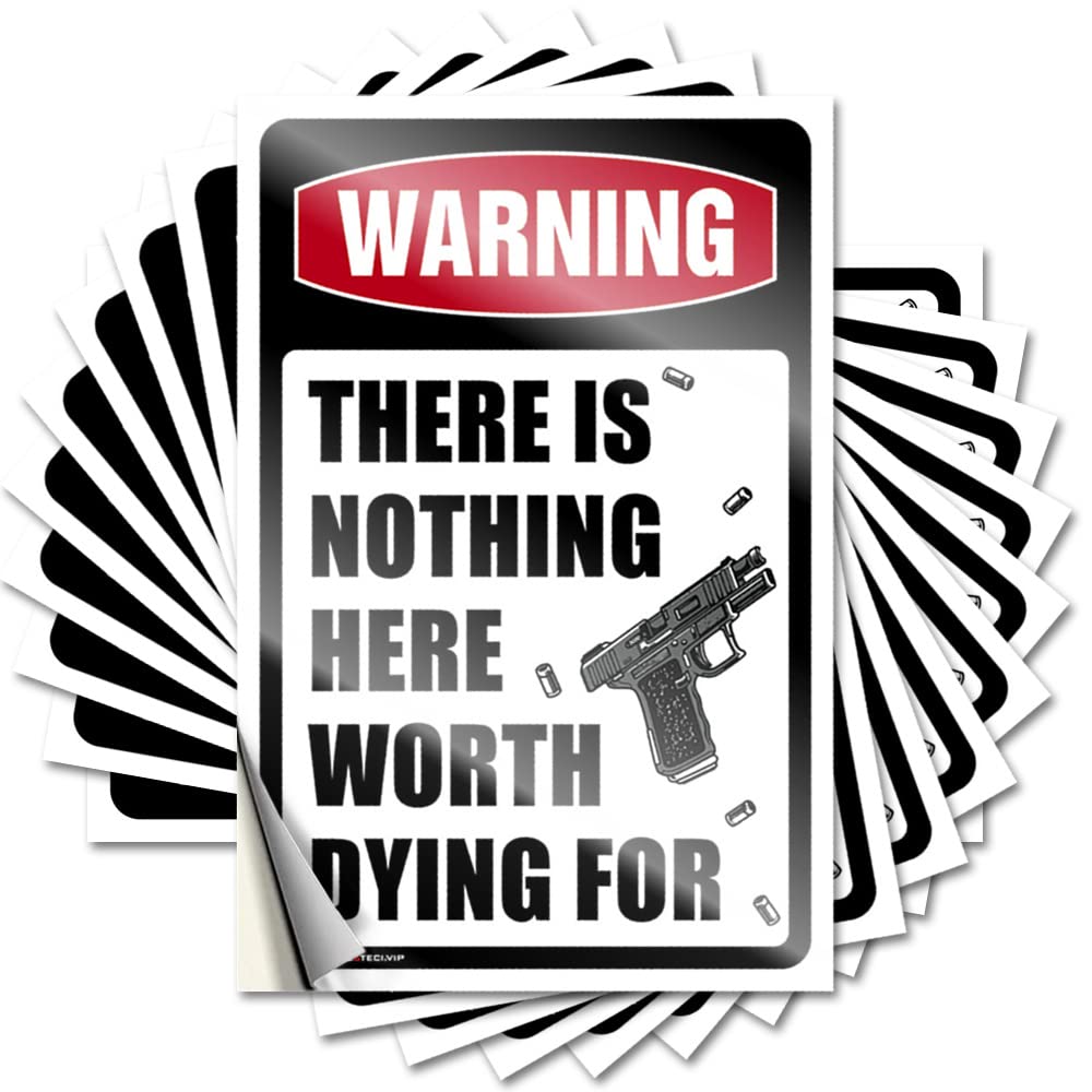 Tool Box Stickers Warning There is Nothing Here Worth Dying for Funny Sticker 10 Pcs Car Stickers and Decals Stickers for Car(6X9CM)