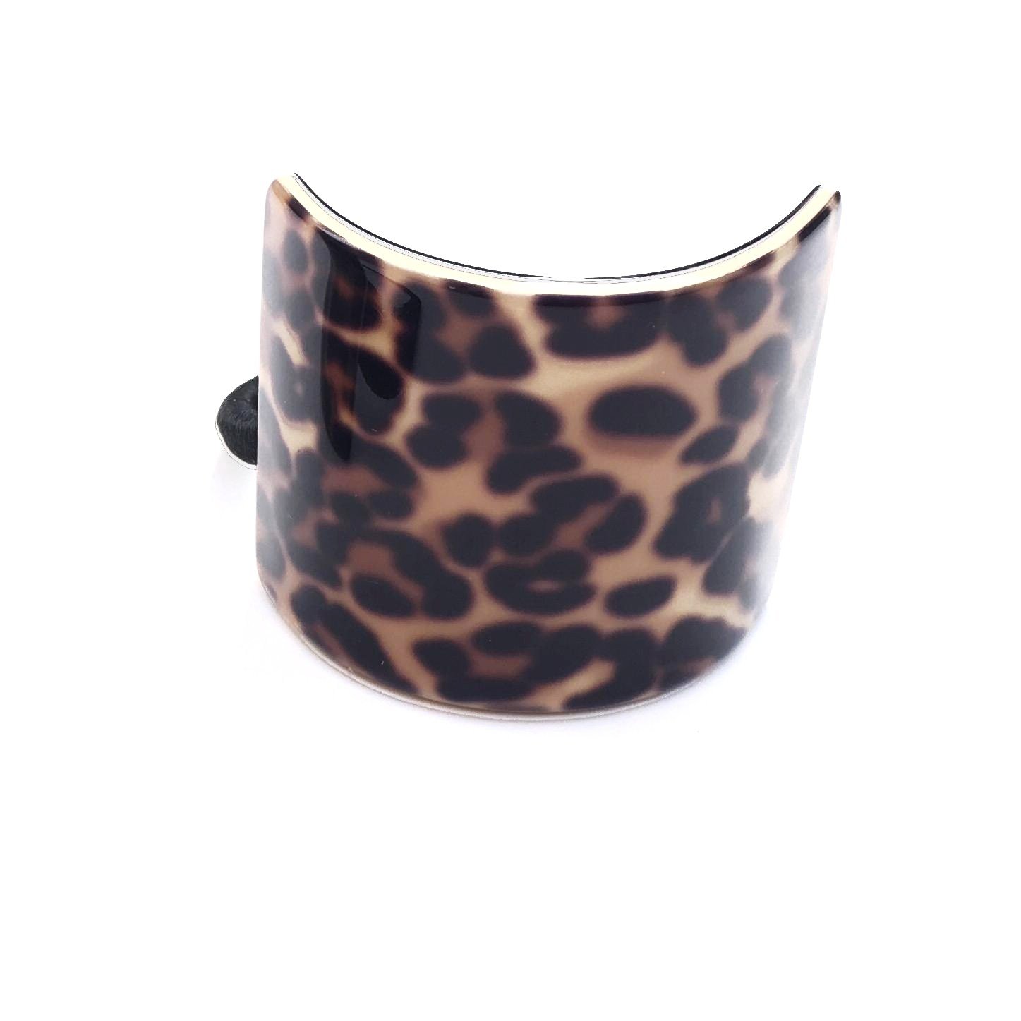 Wardani large rectangle Pony Tail holder tortoiseshell handmade in France Leopard