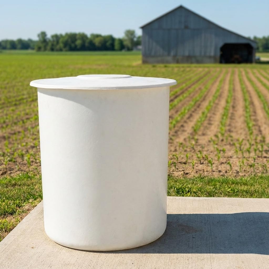 Suinga DEPOSITO DE AGUA de POLIESTER fibra de vidrio 1000 LITROS cilíndrico. Incluye tapadera. Diámetro Ø 114 cm Altura 128 cm. Capacidad exacta 1030 litros