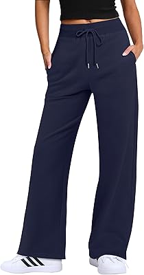 ANRABESS Women's Wide Leg Pants High Waist Drawstring Sweatpants Joggers with Pockets