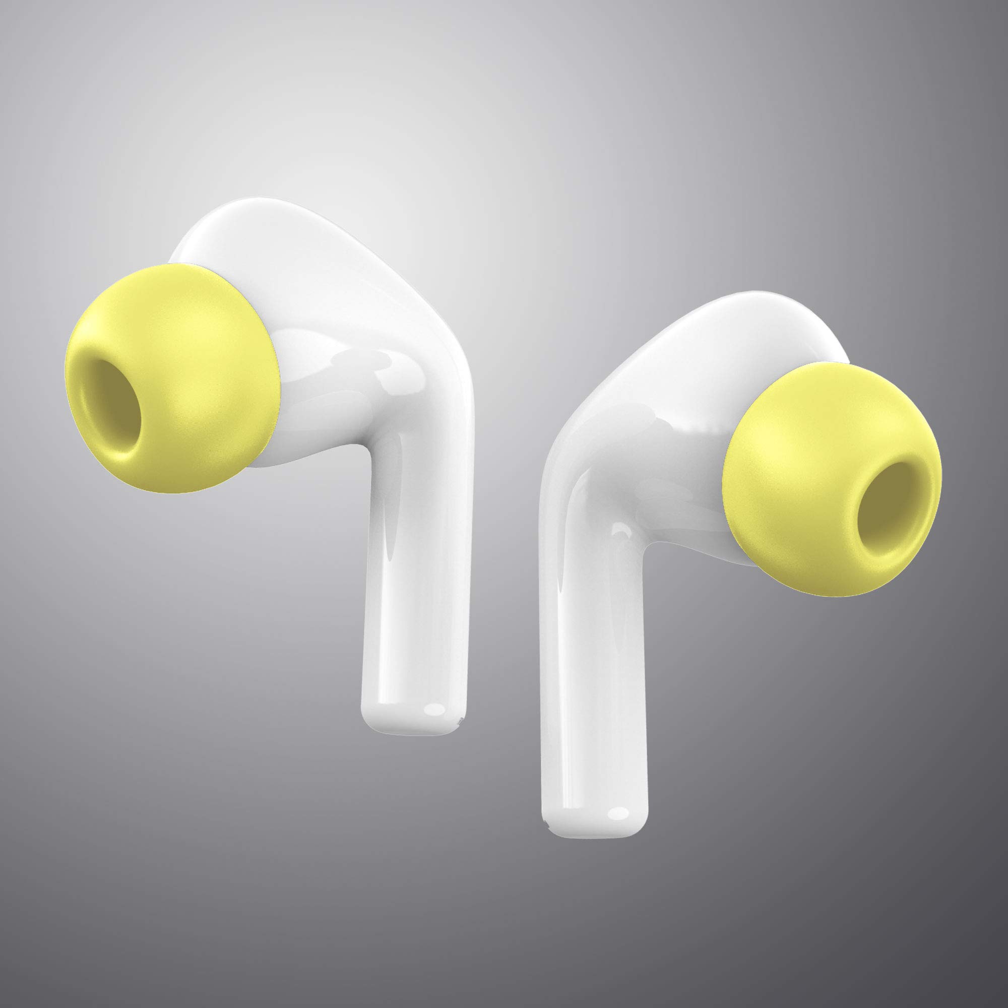 Kisface Anti Slip Earbud Silicone Cover Case Earphone Tips Compatible with AirPods Pro 2019 Earplugs 2 Pairs(Yellow/M)