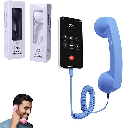 Auricular retro para teléfono, receptor de teléfono vintage actualizado 2026 con micrófono y altavoz, teléfono con cable de la vieja escuela de los