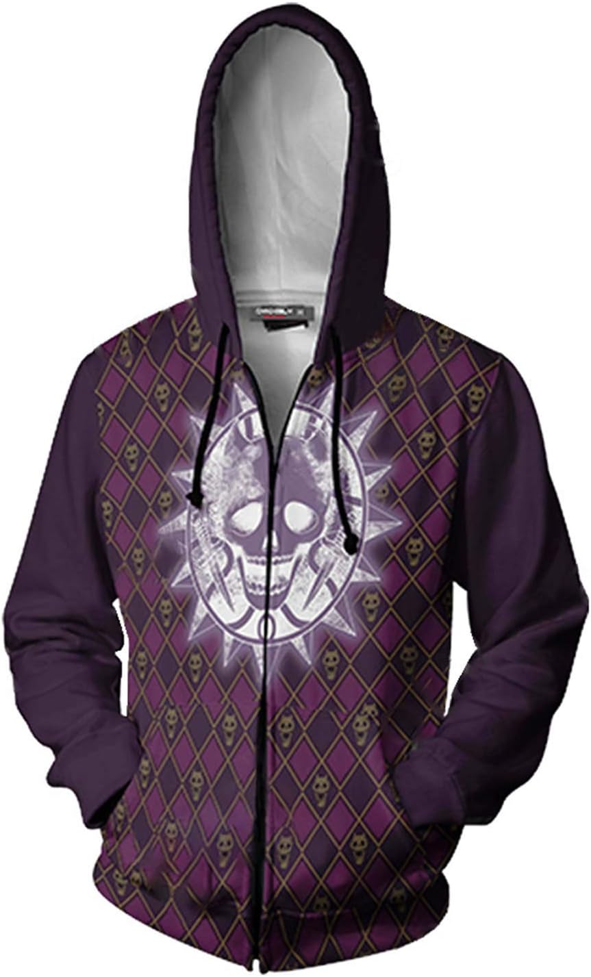 JoJo's Bizarre Adventure Jotaro Kujo Hooded Sweater 3D Printed Kujo Jotaro Zipper Coat Jacket Hoodie