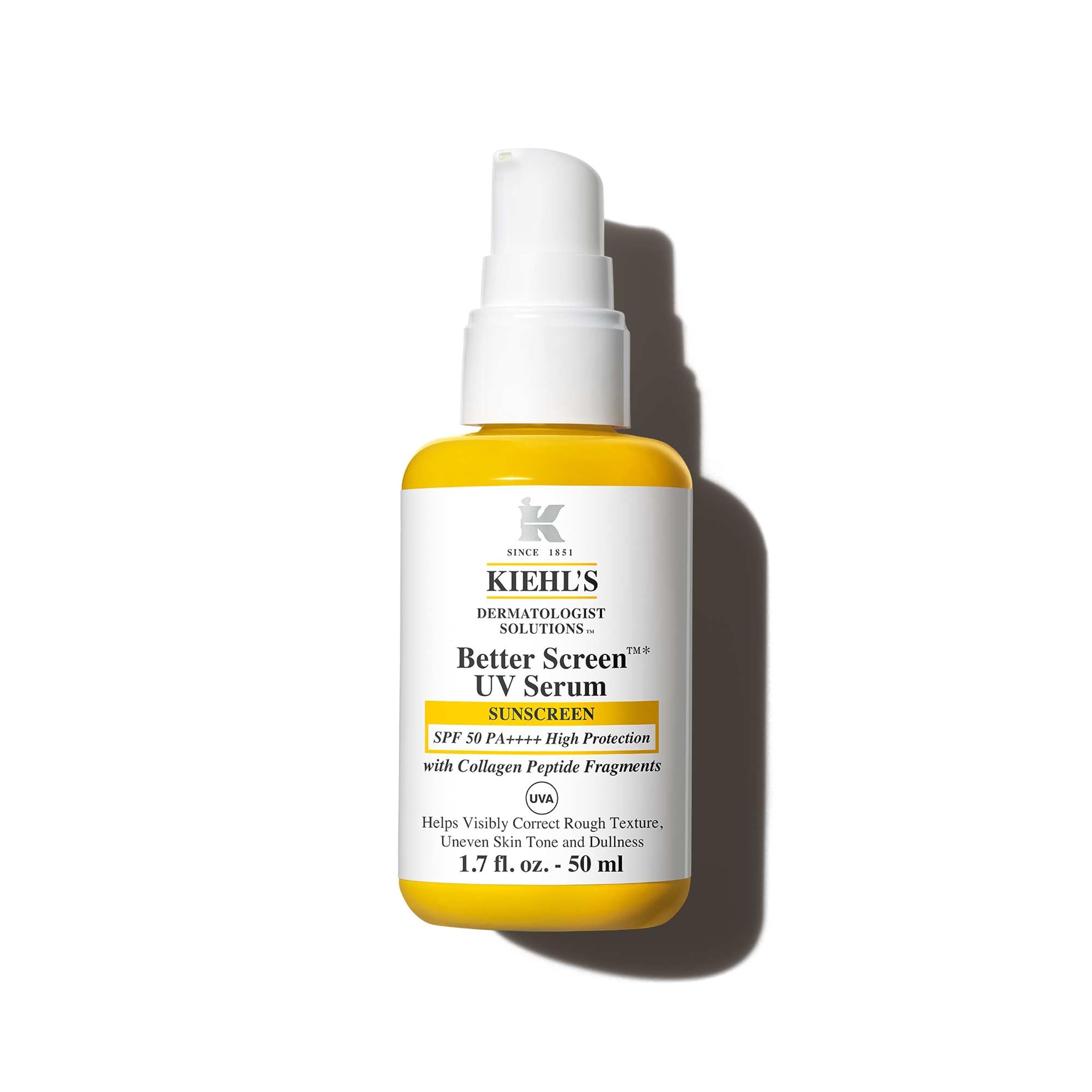 Kiehl's Better Screen UV Serum SPF 50+, Collagen Peptides, Protects Skin