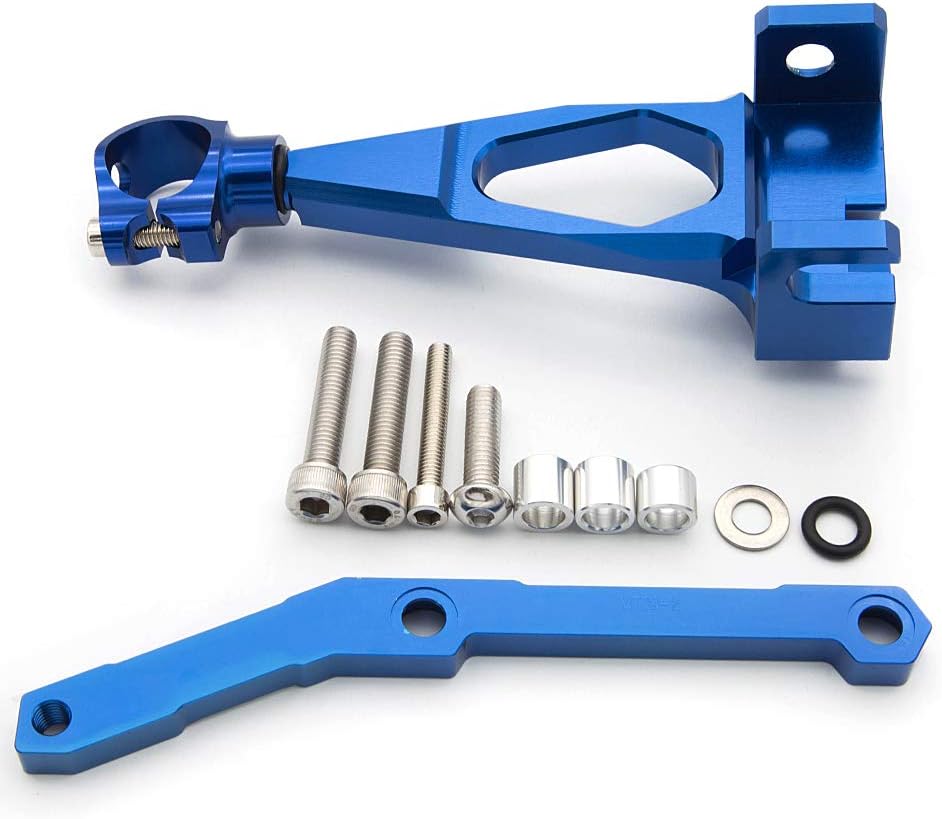 Motorcycle Adjustable Steering Damper Steering Damper Stabilizer Safety Control with Mounting Bracket Kits Fit for Yamaha MT-09 FZ09 (not tracer) 2013-2020 (Blue)