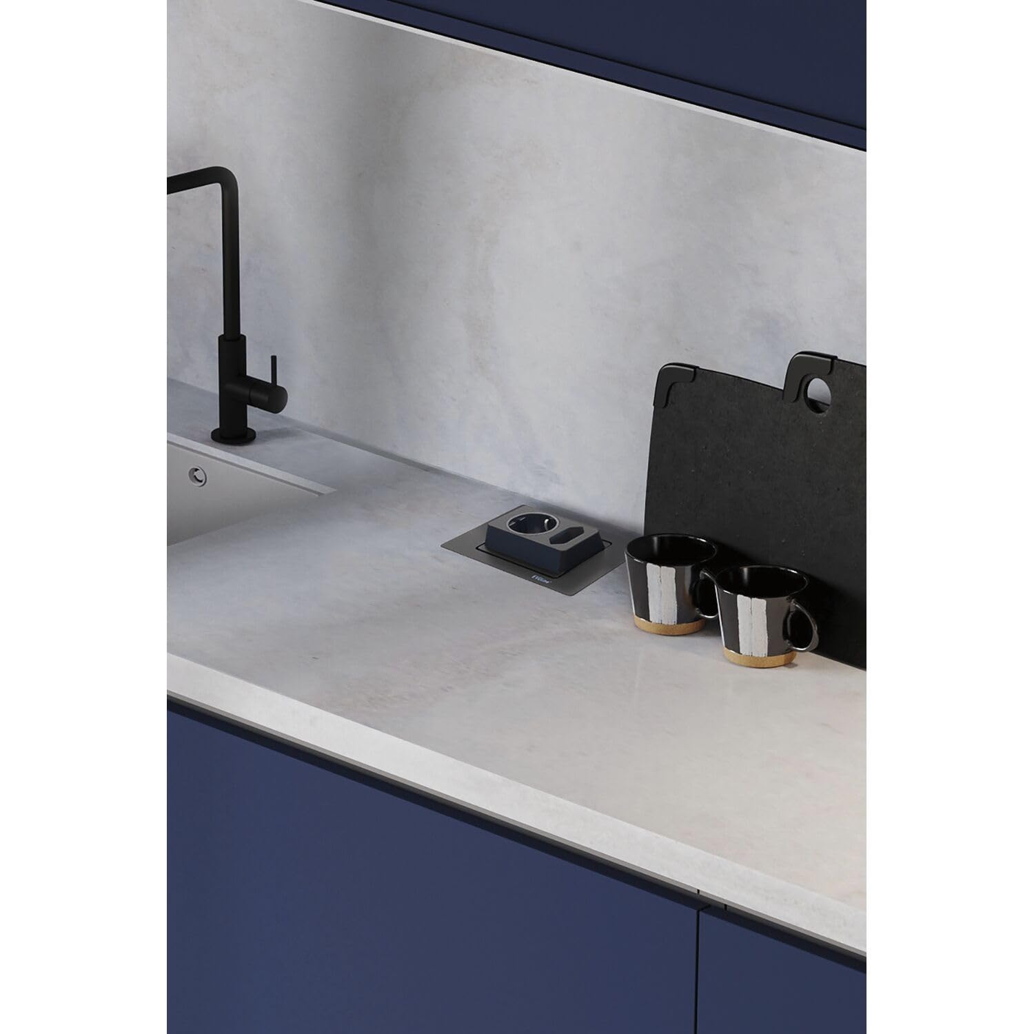 EVOline Spin, 1 presa Schuko, presa europea, nero opaco