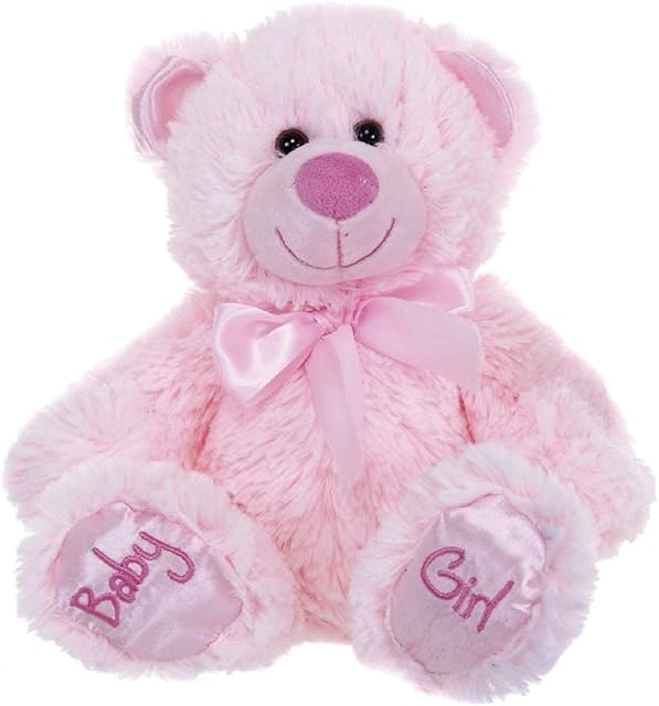 ef Baby Girl Soft Toys for New Born Cuddly Pink Teddy Baby Paws Adorable Plush - 8 inch