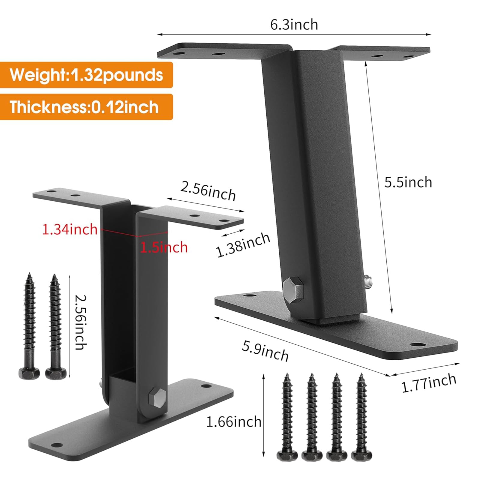 Soportes de pérgola para exteriores en acero inoxidable, resistentes para porches, patios de 6 pulgadas de grosor de pared ajustable