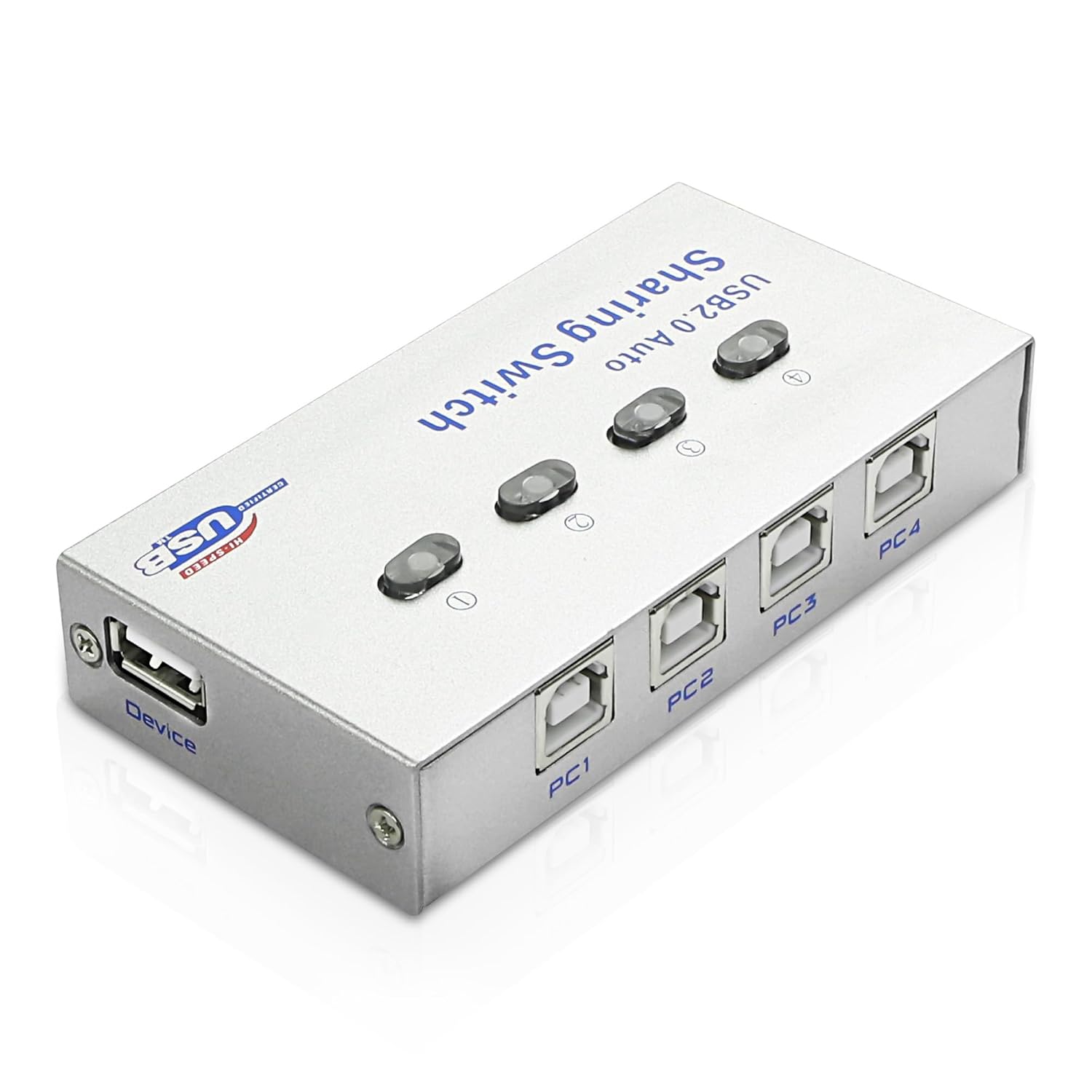 XMSJSIY USB 2.0 Sharing Switch Selector 4 in 1 Out Printer Sharer Switcher