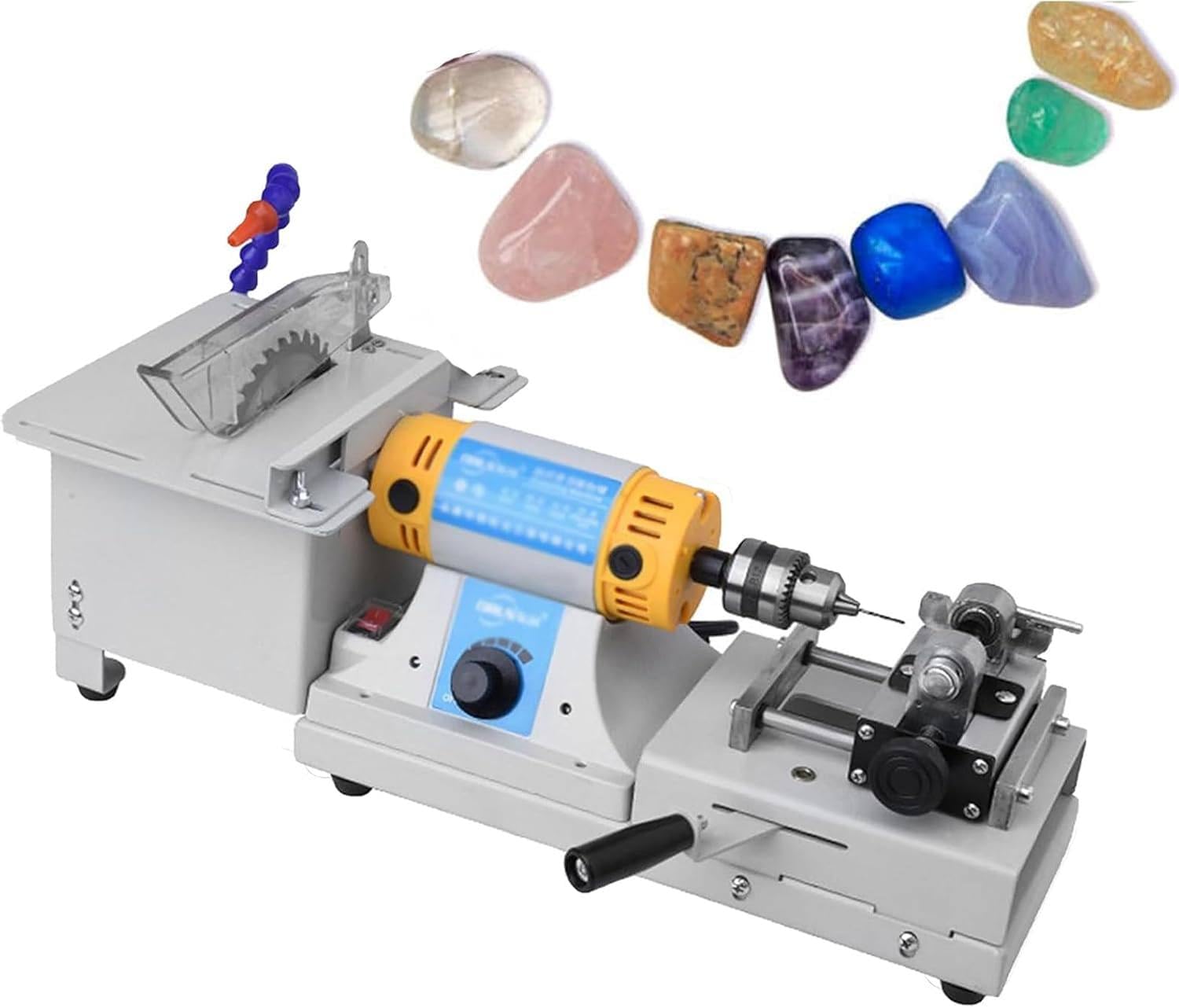 Manyouyou Multicolor 750W Gemstone Grinding Faceting Machine, Gem Polishing Machine Jewelry Polisher Flat Grinder Lapidary Machine 800-10000R, For Jewelry, Jade And Precious Metals