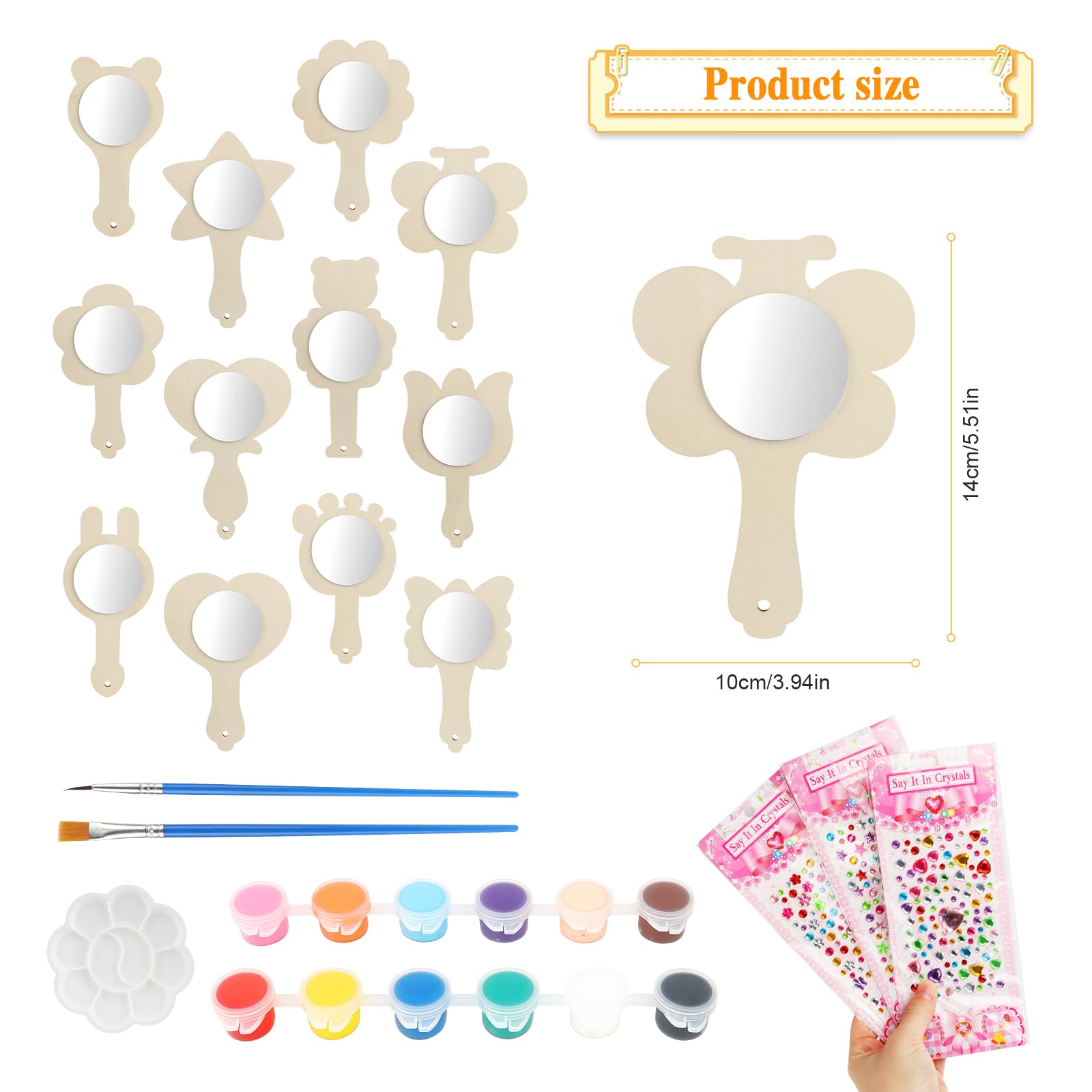 Kit De 10 Miroirs De Princesse En Bois à Décorer – DIY Et Peinture – Cadeau Anniversaire