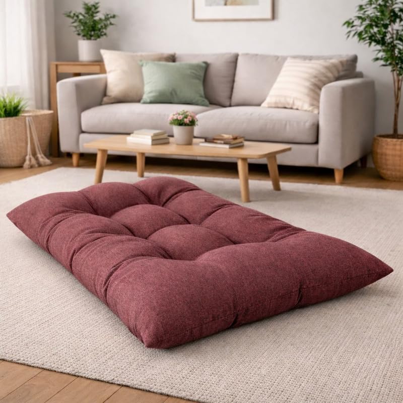 HAPPYRELAX - Cuscino per Cani Taglia Grande in Policotone Fresco e Resistente Lavabile (110x75cm, h19cm) Cuccia Cane Imbottita in Fiocco di Poliestere, Cuscino Cane Made in Italy (Marrone)