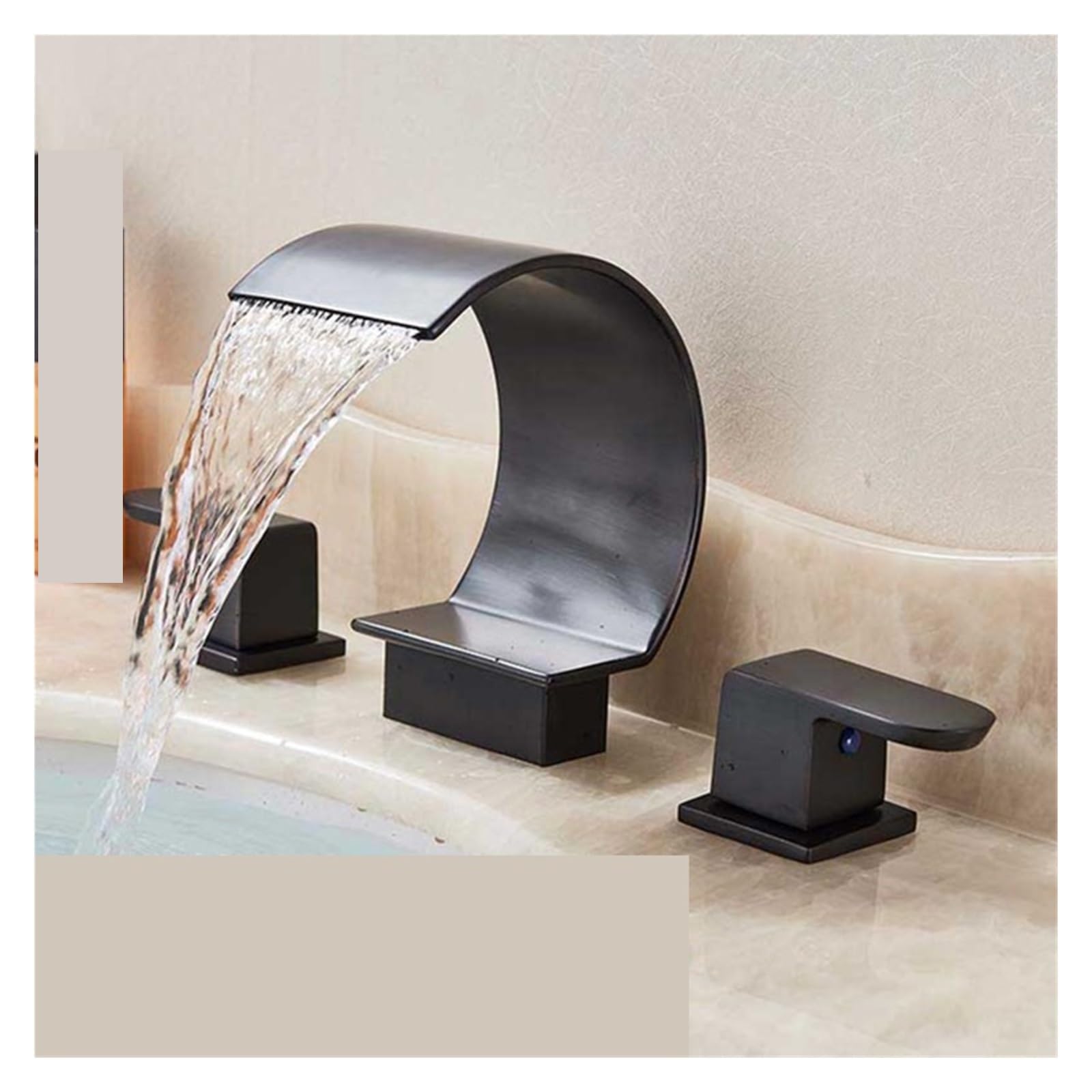 Robinet cascade noir mat pour salle de bains moderne et mitigeur de baignoire