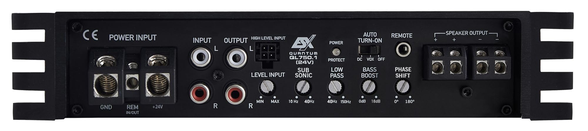 ESX QL750.1-24V - 24V für LKW usw. | Monoblock 1-Kanal Verstärker Endstufe | 24 Volt Class D - Digital