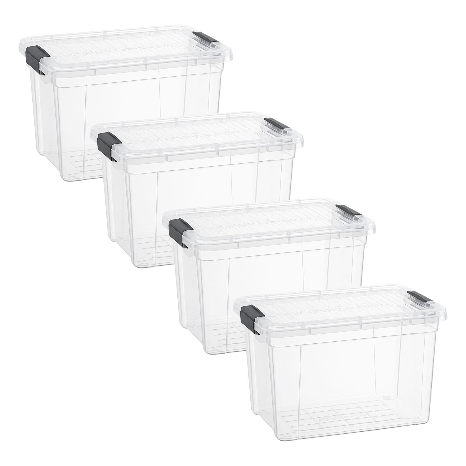 Superio 8.7 Quart Clear Plastic Storage Boxes with Lids, Stackable Organizer Containers, BPA-Free Storage Bins for Home, Office, School &amp; Dorm, 4 Pack