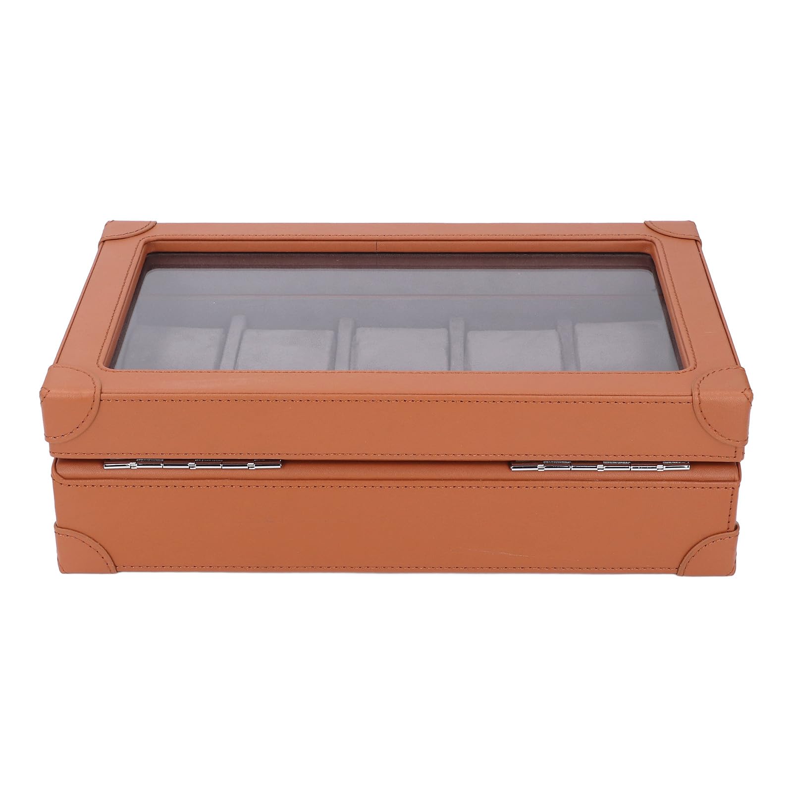 Jiawu Organizer na Zegarek, Stylowe Etui na Zegarek z 10 Przegródkami dla Kolekcjonerów i Entuzjastów, Elegancki Design, Wielofunkcyjny Organizer na Zegarki (BROWN)