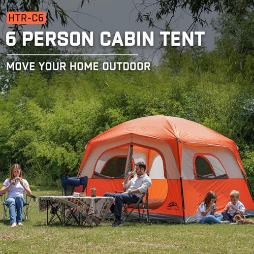 Carpa Happy Travel para 6 personas, impermeable y portátil miniatura 5