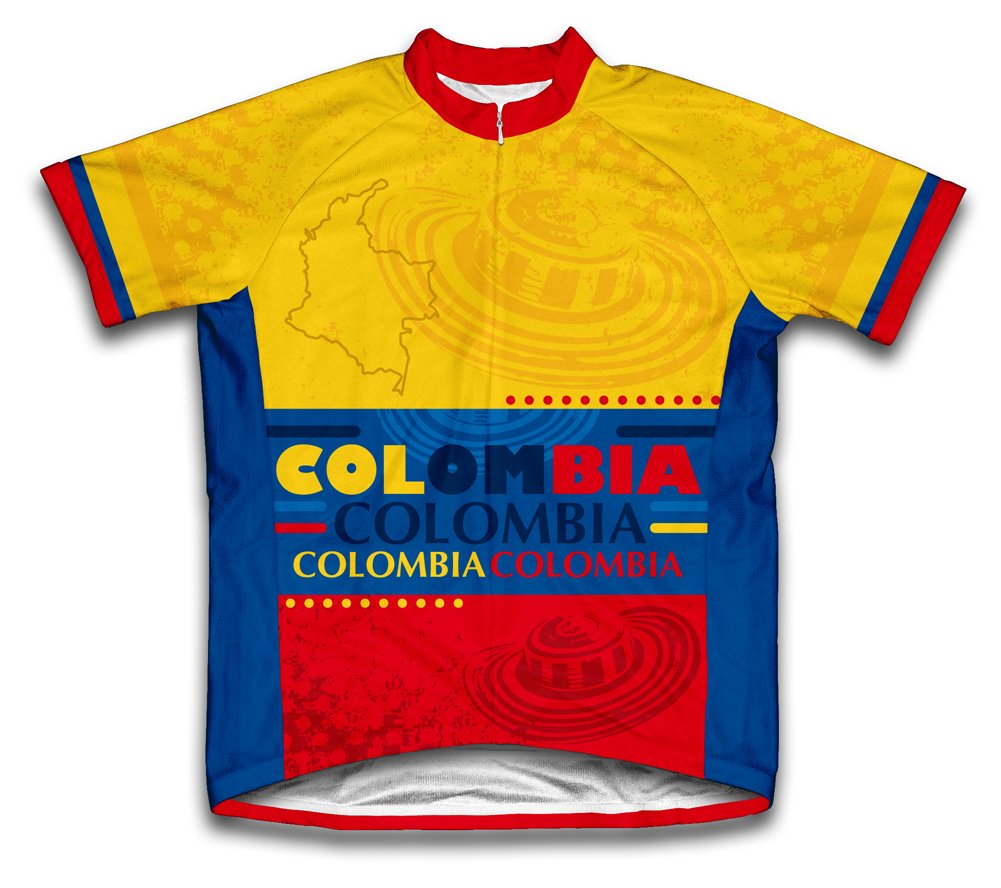 ScudoPro Colombia Short Sleeve Cycling Jersey for Youth - Size M Yellow