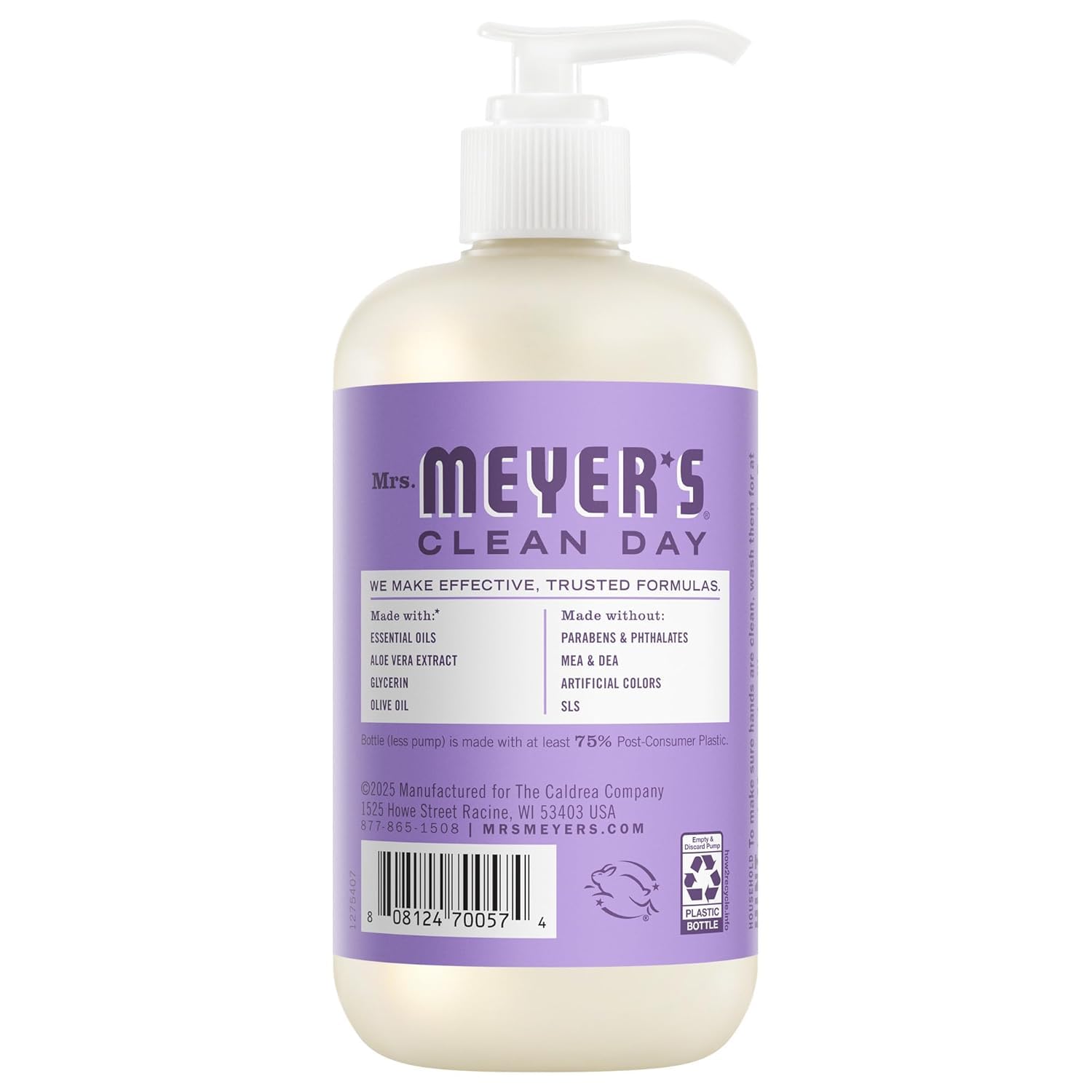 Mrs. MEYER'S CLEAN DAY Liquid Hand Soap Bottle, 12.5 Fl Oz Lilac, Rose, Mint, Lemon, Lavender, Basil (Pack of 6) (Variety Pack)