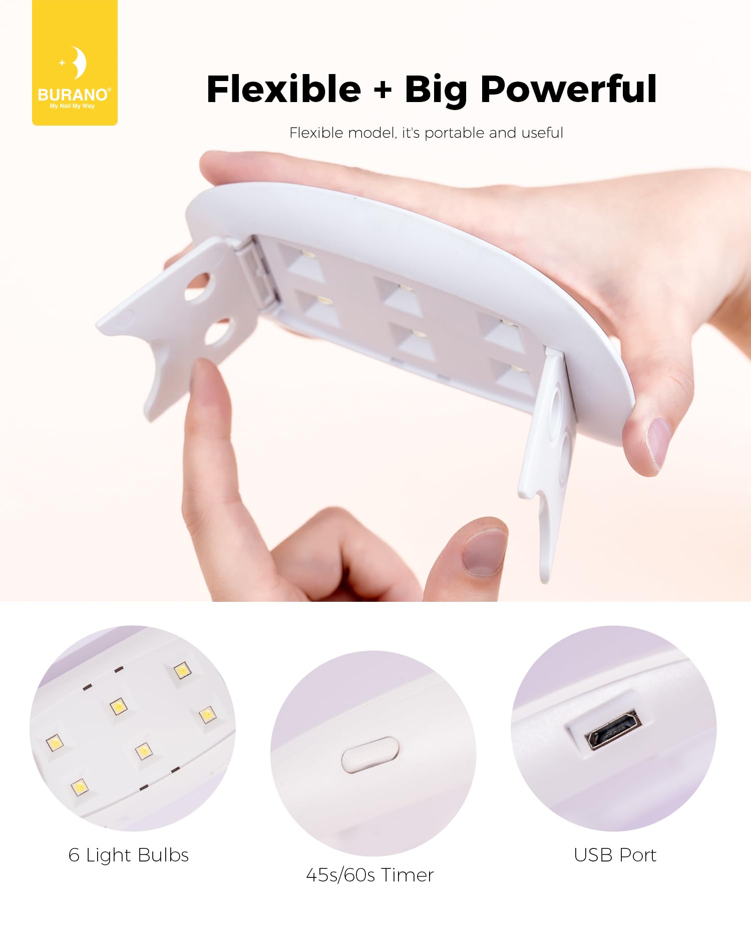 BURANO Poly Nail Gel Kit z UV LED Nail Lamp with Poly Nail Extension Gel Builder Przedłużający Żel Extension Kit Do Nail Salon Zestaw Prezentów dla Kobiet Różowy Nude 2