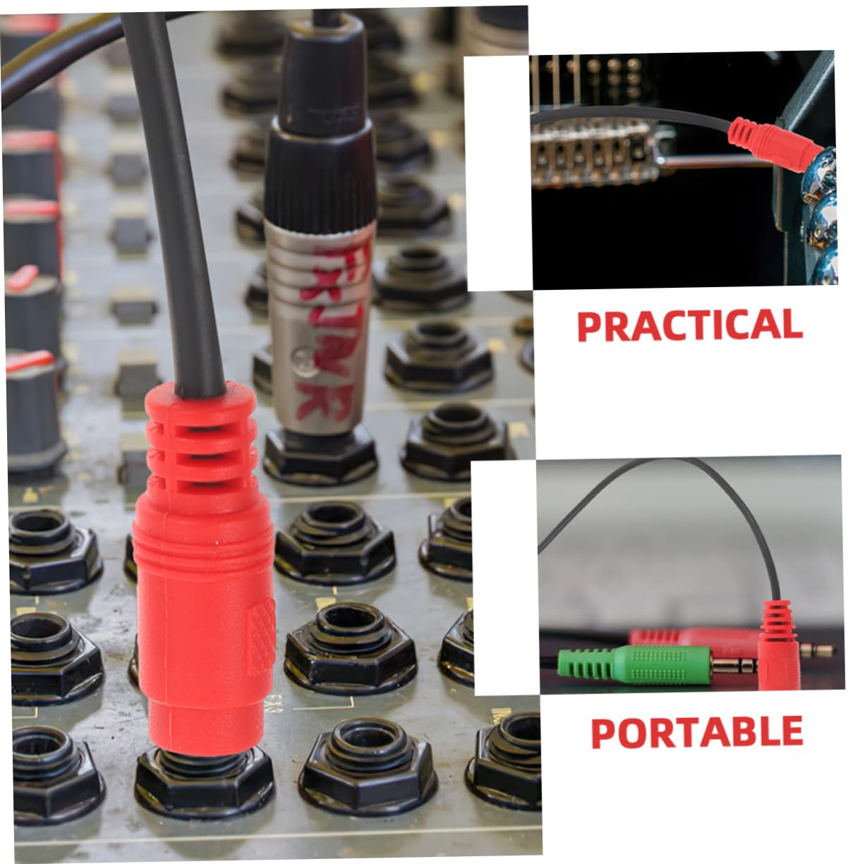 ibasenice 8piezas Adaptador De Audio Pines Midi Cable Estéreo Para Guitarra y Teclado Conexión Clara y Estable Para De Sonido y Producción Musical
