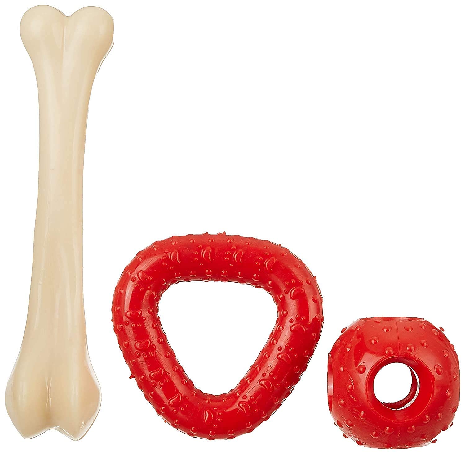 PSK PET MART Rubber Chew Dog Toy Combo of 3 Toys, Large Nylon Bone, Large Hole Ball & Spike Chew Ball Dog Toy, Color May Vary (B09GNJ631P) Amazon Price History, Amazon Price Tracker