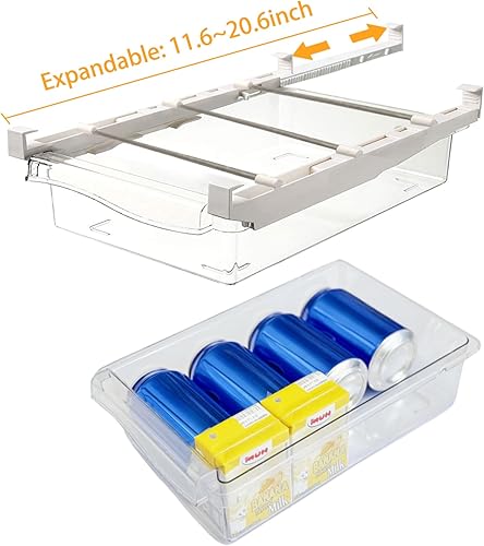 Miniatura 3 de URALFA Paquete de 2 organizadores de cajones para refrigerador, cajones de refrigerador para frutas y verduras, organización y caja de