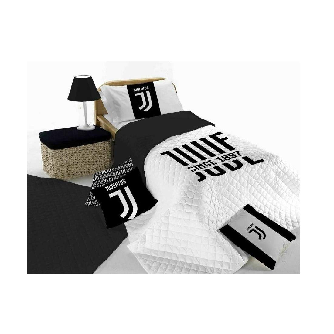 Juventus Couvre-lit matelassé pour lit simple produit officiel 170 x 260 cm