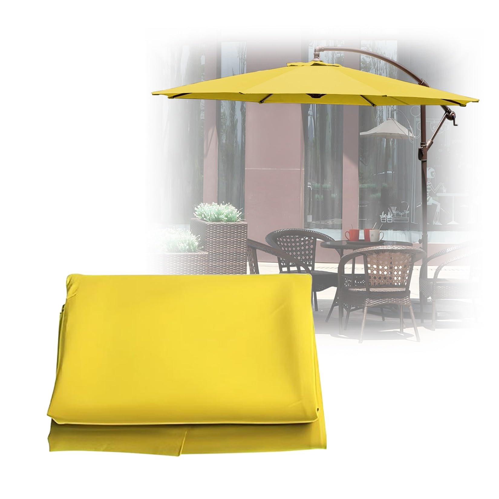 ESOYAWE Garden Parasol Covers Replacement Parasol Canopy, 6 Ribs 8 Ribs Patio Umbrella Replacement Canopy, Waterproof UV Protection Outdoor Parasol Fabric Replacement (Canopy Only)