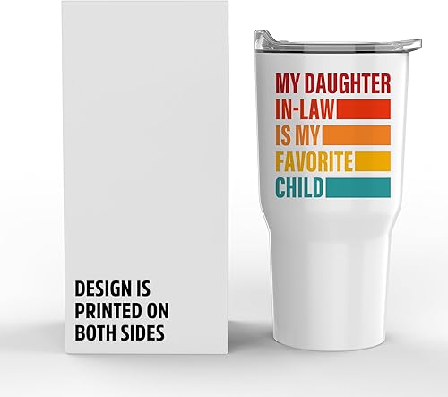 Miniatura 2 de -30 onzas - Vaso con texto en inglés "My Daughter In Law Is My Favorite Child", vaso para el día del padre, regalo de cumpleaños para suegra, vaso